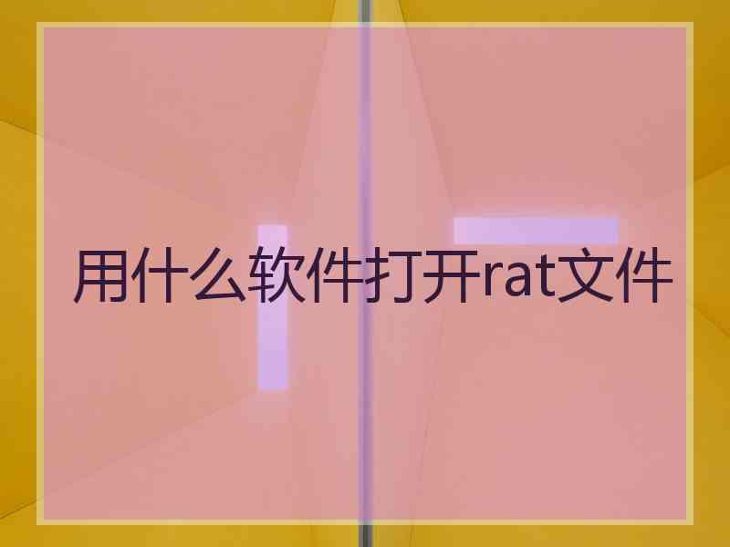 用什么软件打开rat文件