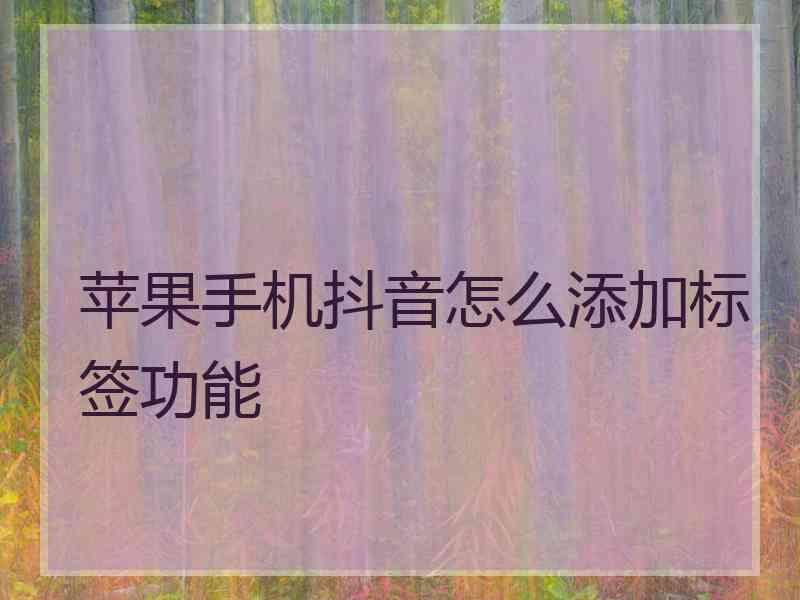 苹果手机抖音怎么添加标签功能