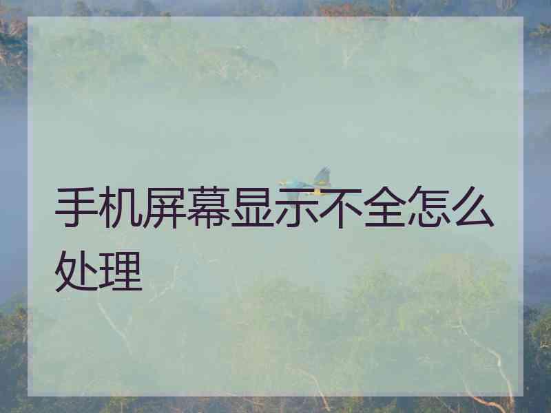 手机屏幕显示不全怎么处理