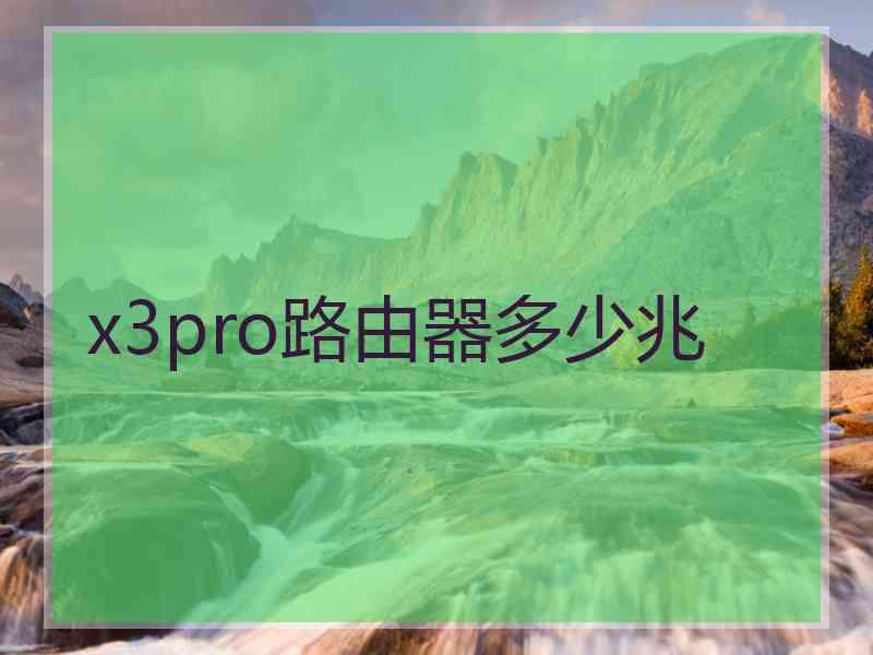 x3pro路由器多少兆