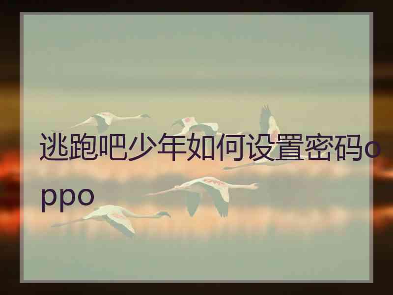 逃跑吧少年如何设置密码oppo