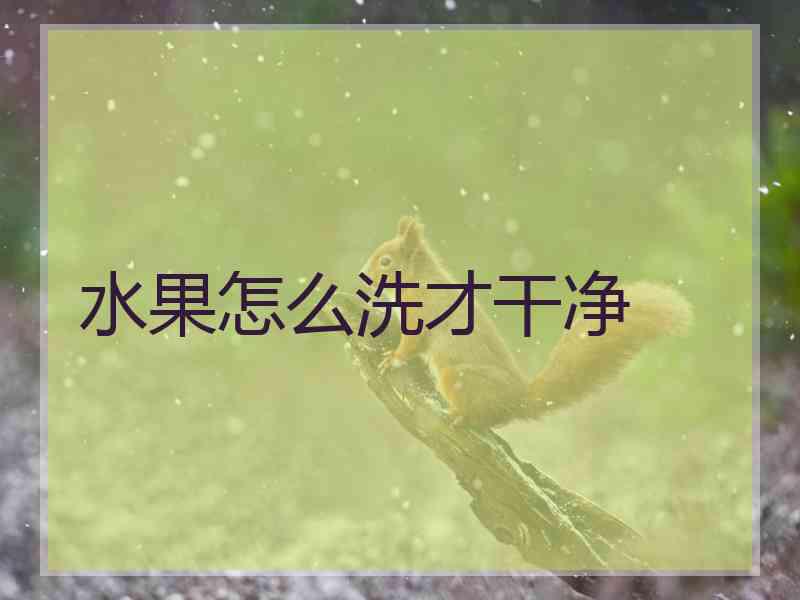 水果怎么洗才干净