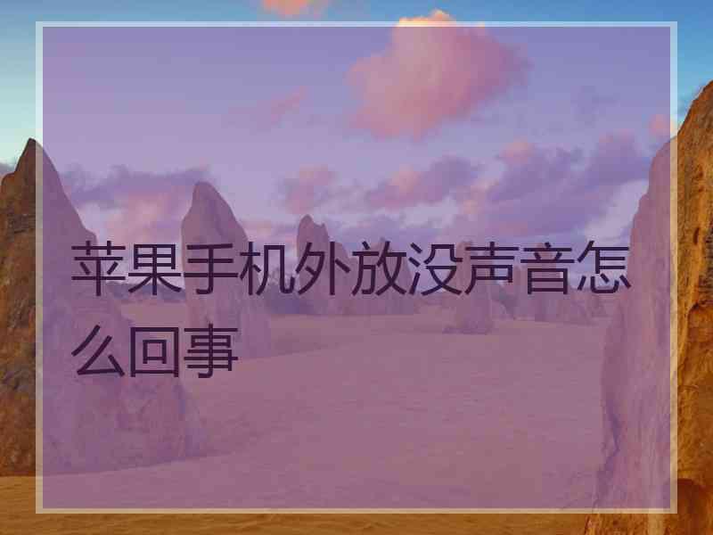 苹果手机外放没声音怎么回事