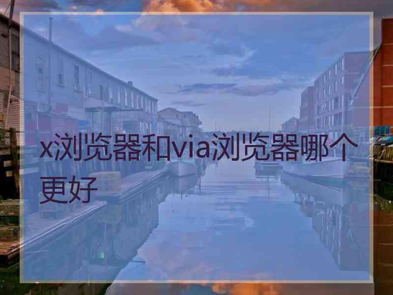 x浏览器和via浏览器哪个更好