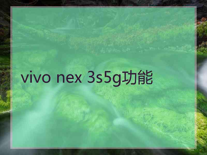 vivo nex 3s5g功能