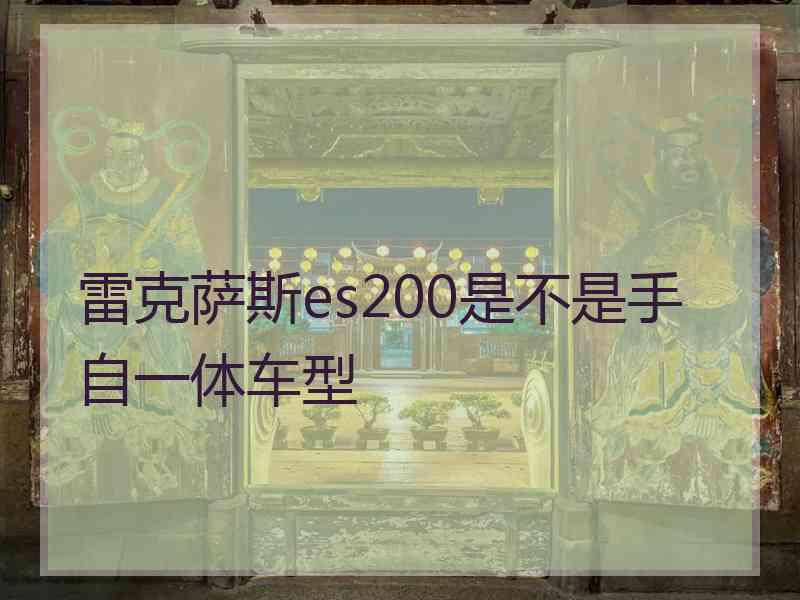 雷克萨斯es200是不是手自一体车型