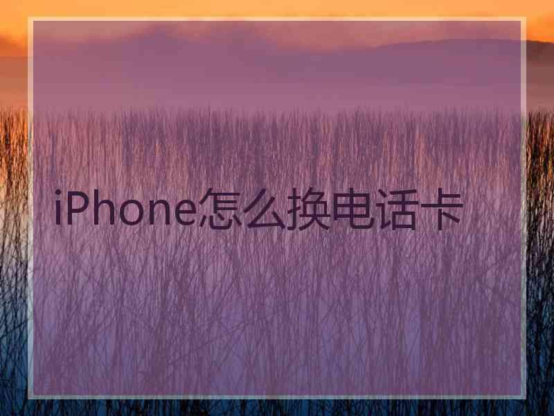 iPhone怎么换电话卡