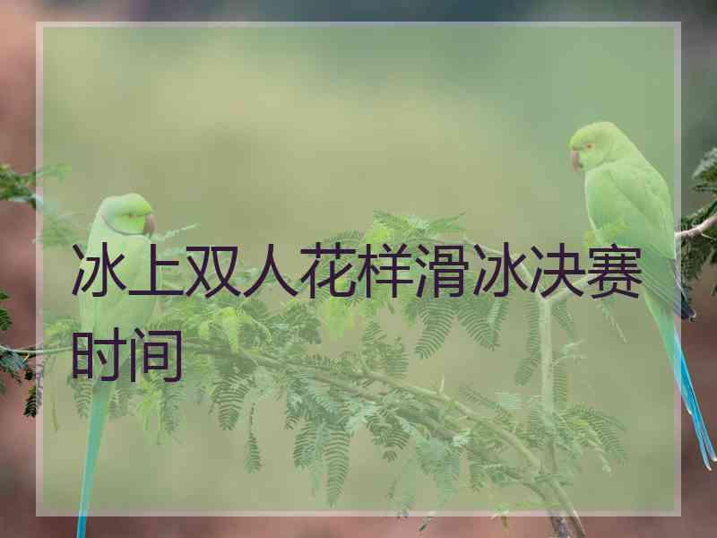 冰上双人花样滑冰决赛时间