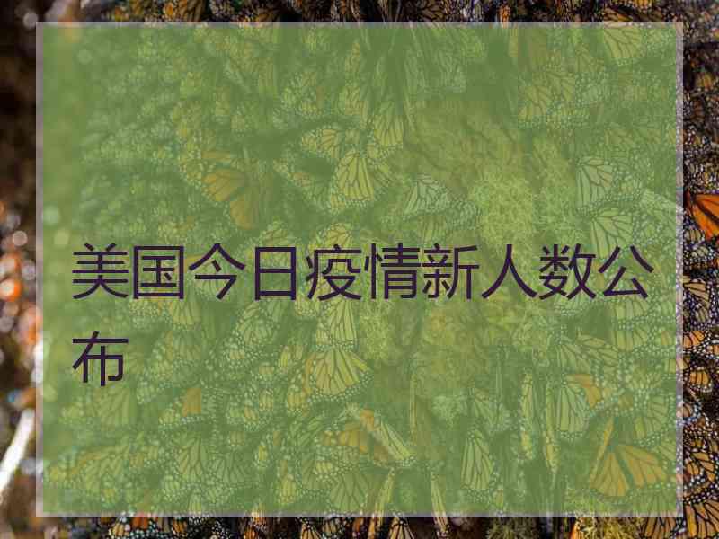 美国今日疫情新人数公布