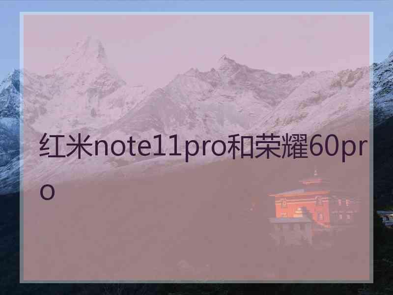 红米note11pro和荣耀60pro