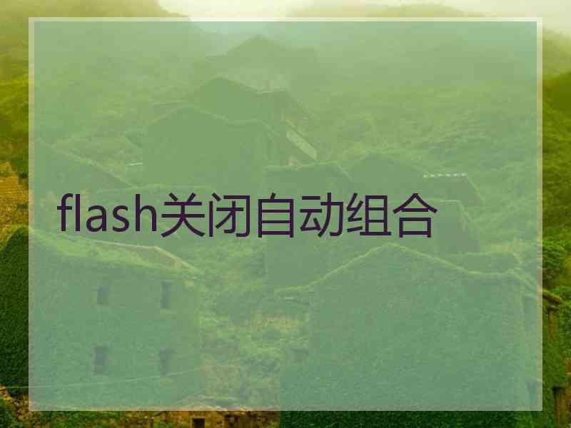 flash关闭自动组合