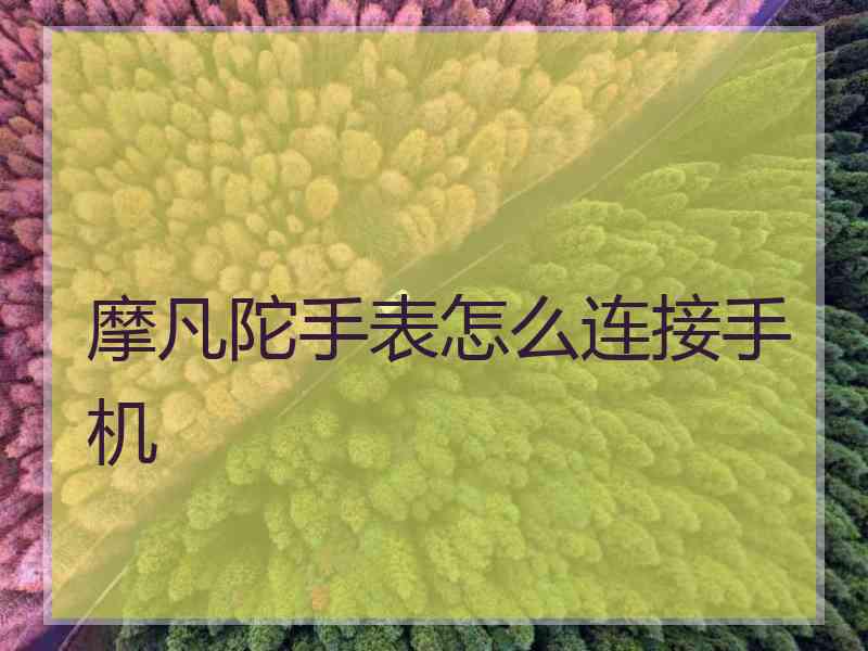 摩凡陀手表怎么连接手机