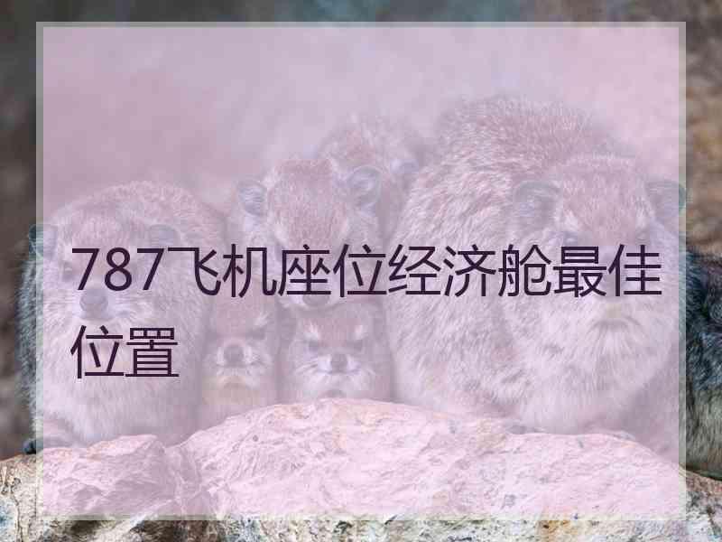 787飞机座位经济舱最佳位置