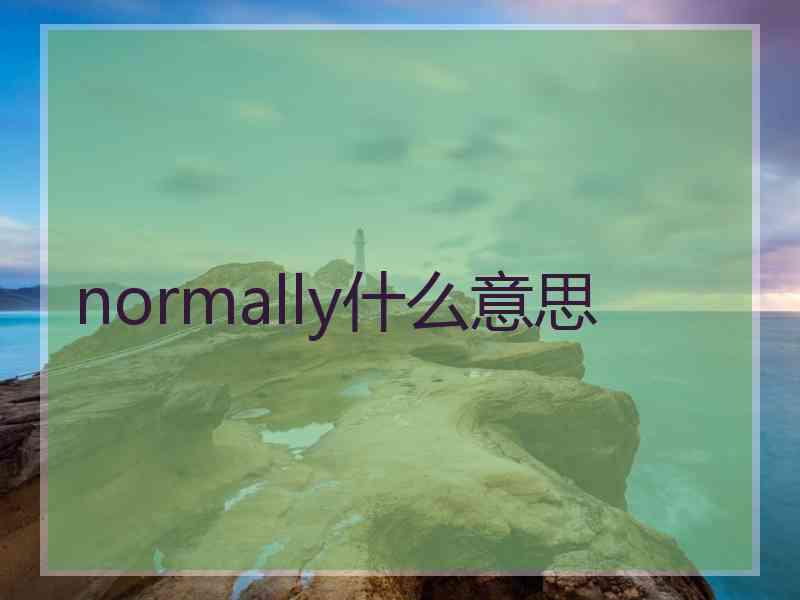 normally什么意思