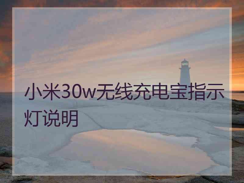 小米30w无线充电宝指示灯说明