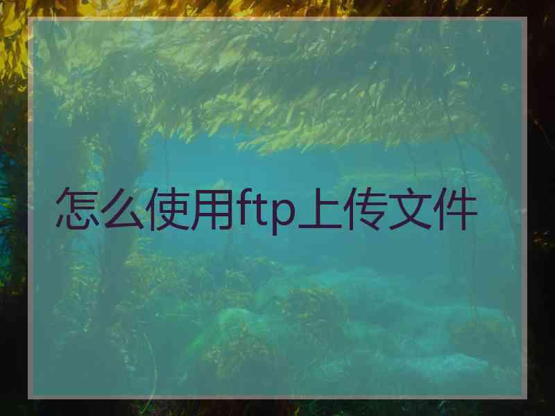 怎么使用ftp上传文件