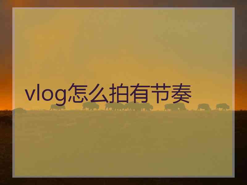 vlog怎么拍有节奏