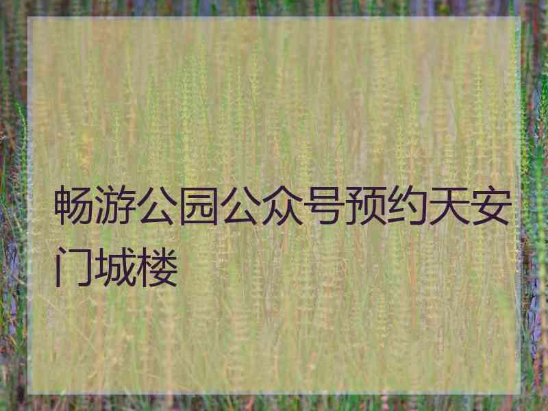 畅游公园公众号预约天安门城楼