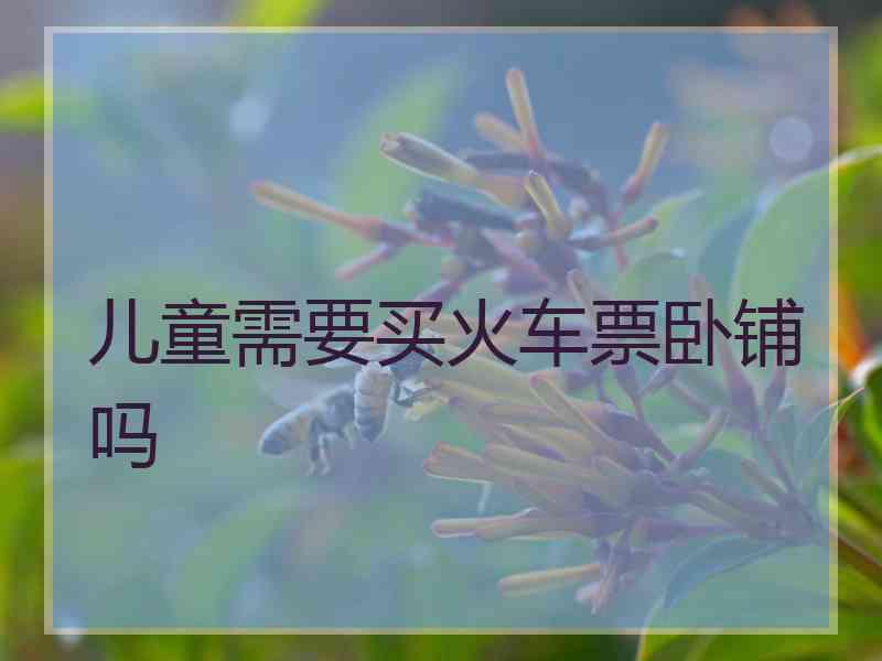 儿童需要买火车票卧铺吗