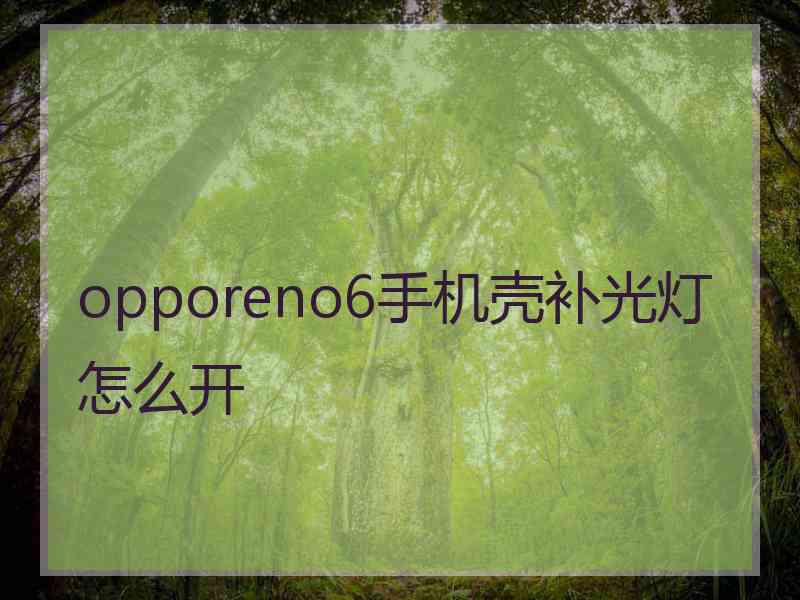 opporeno6手机壳补光灯怎么开