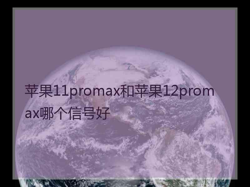 苹果11promax和苹果12promax哪个信号好