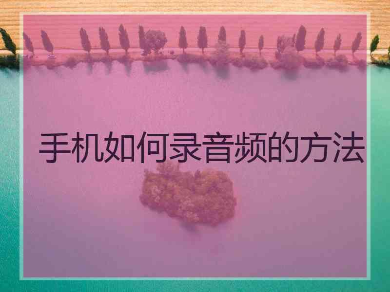 手机如何录音频的方法