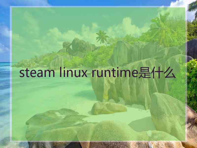 steam linux runtime是什么