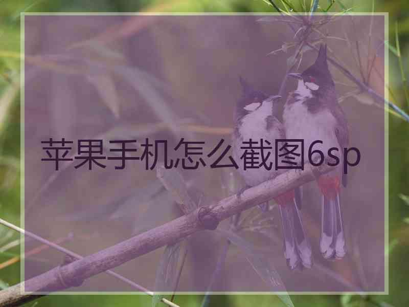 苹果手机怎么截图6sp