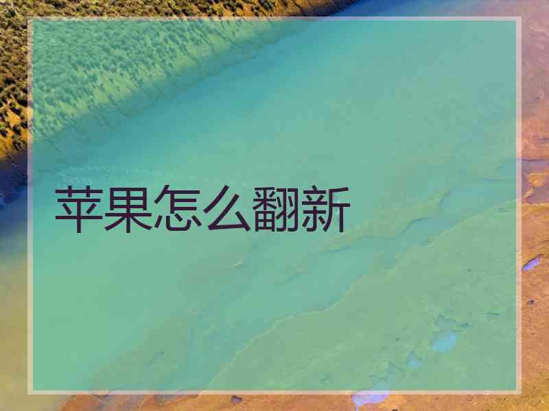 苹果怎么翻新