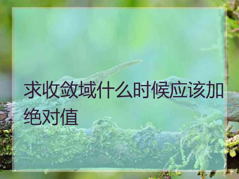 求收敛域什么时候应该加绝对值