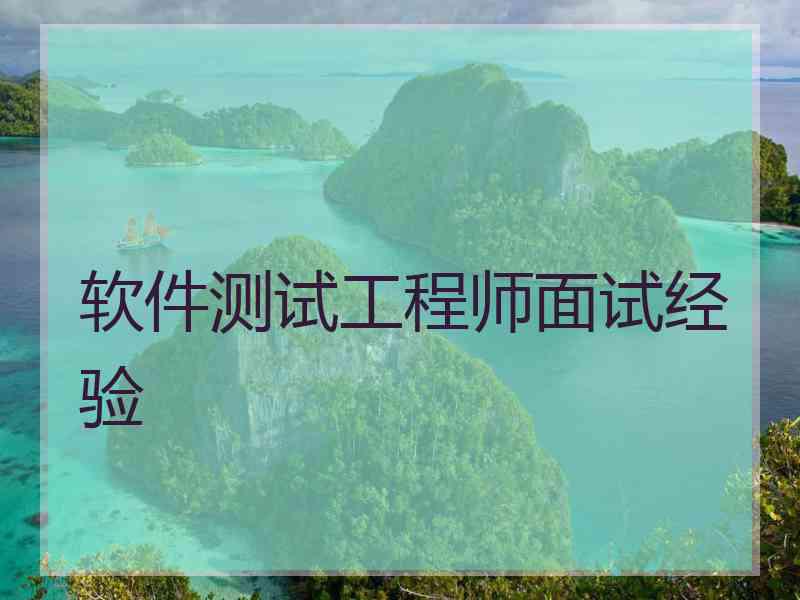 软件测试工程师面试经验