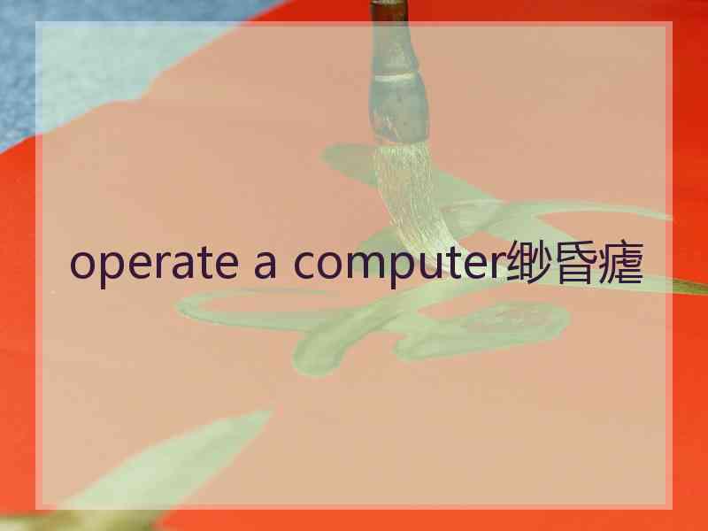 operate a computer缈昏瘧