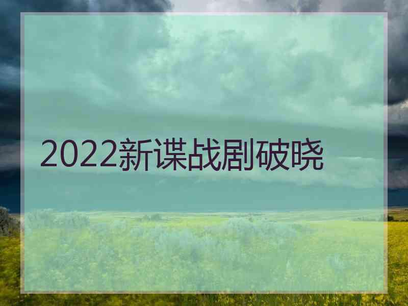 2022新谍战剧破晓