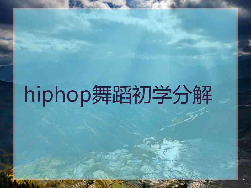 hiphop舞蹈初学分解