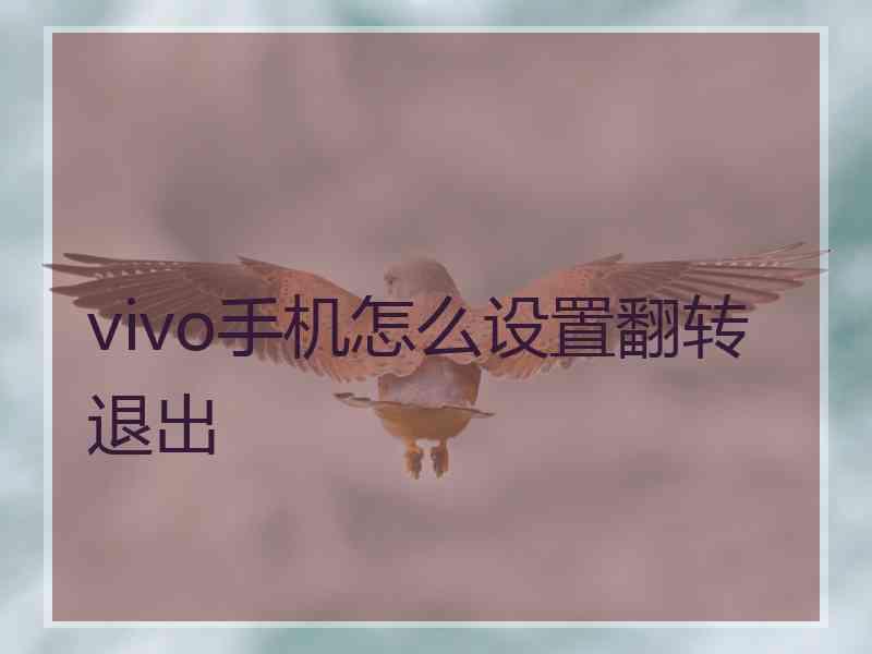 vivo手机怎么设置翻转退出