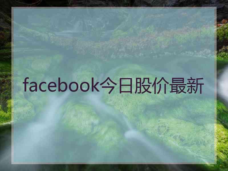 facebook今日股价最新