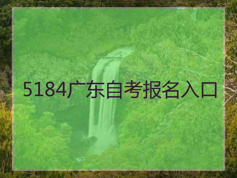 5184广东自考报名入口