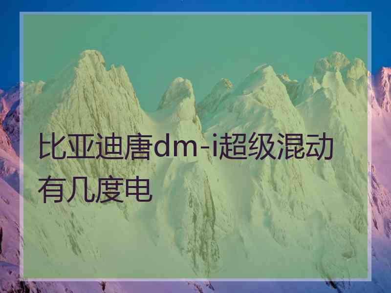 比亚迪唐dm-i超级混动有几度电