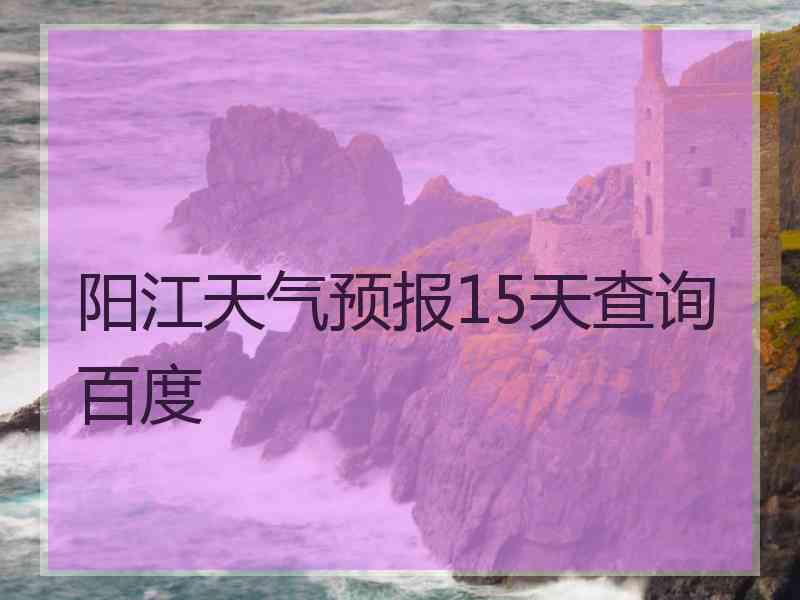 阳江天气预报15天查询百度