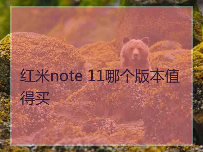 红米note 11哪个版本值得买