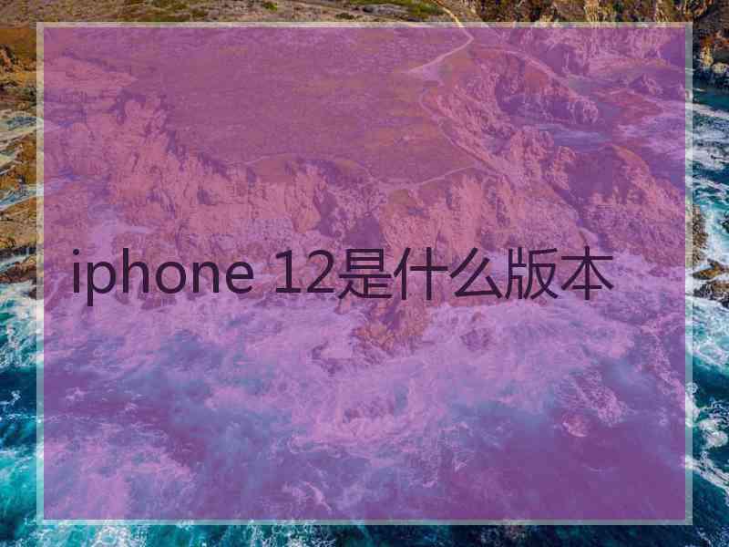 iphone 12是什么版本