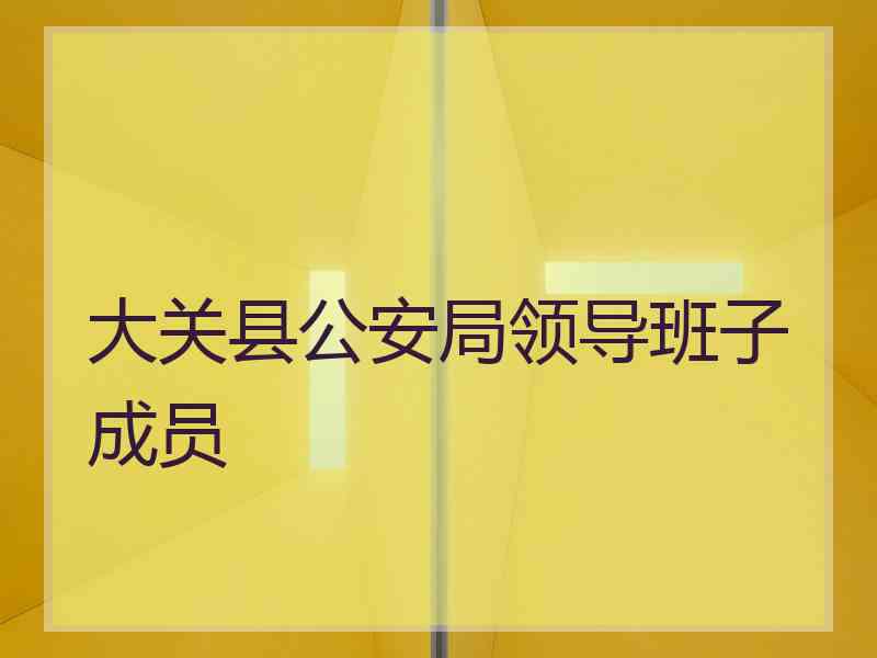 大关县公安局领导班子成员