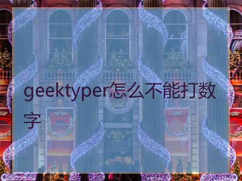 geektyper怎么不能打数字