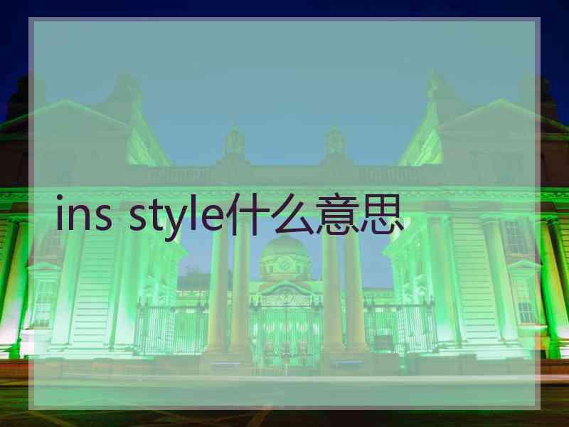 ins style什么意思