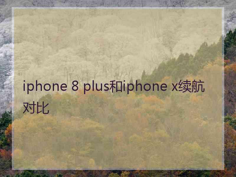 iphone 8 plus和iphone x续航对比