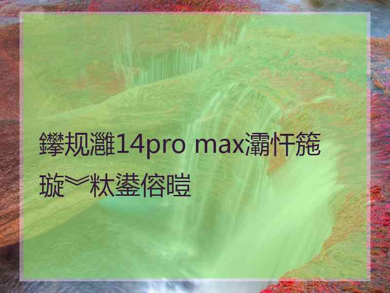 鑻规灉14pro max灞忓箷璇︾粏鍙傛暟