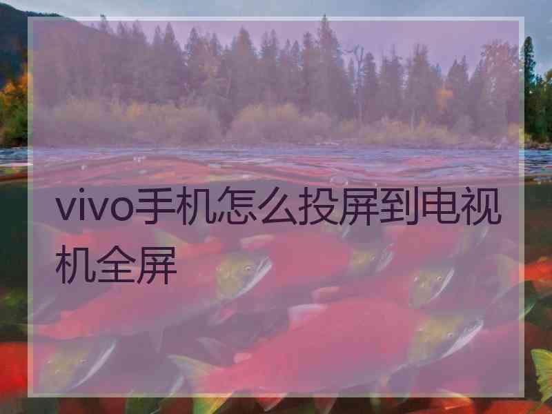 vivo手机怎么投屏到电视机全屏