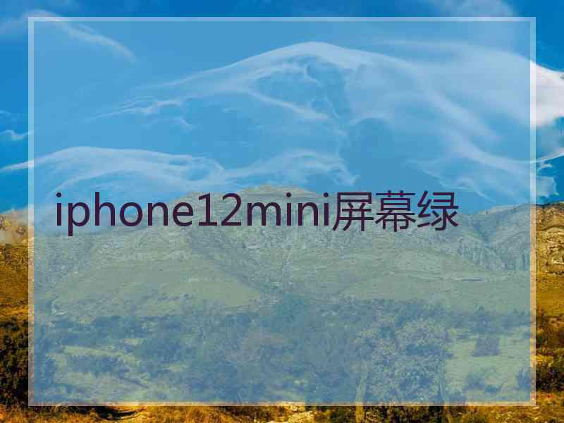 iphone12mini屏幕绿