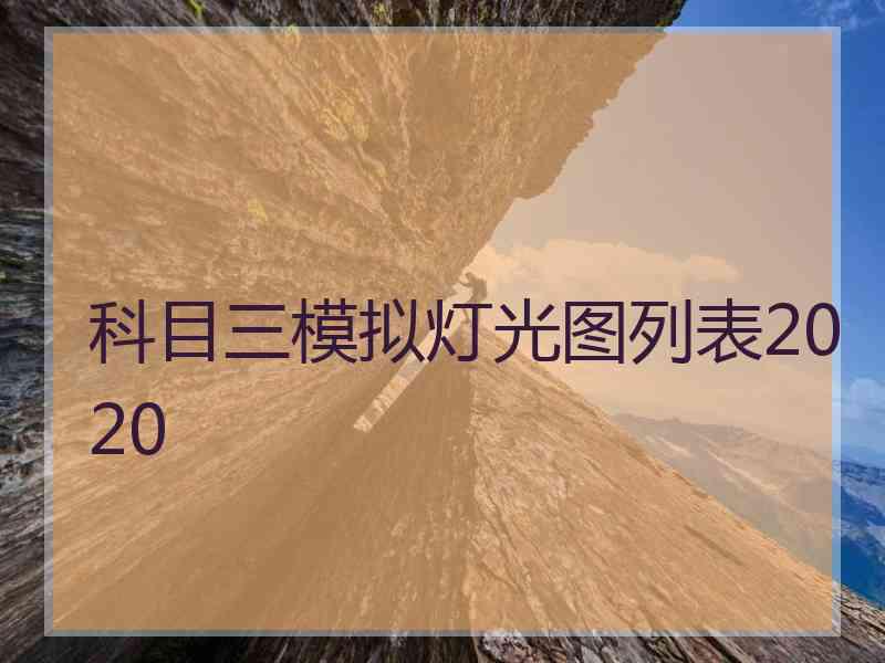 科目三模拟灯光图列表2020