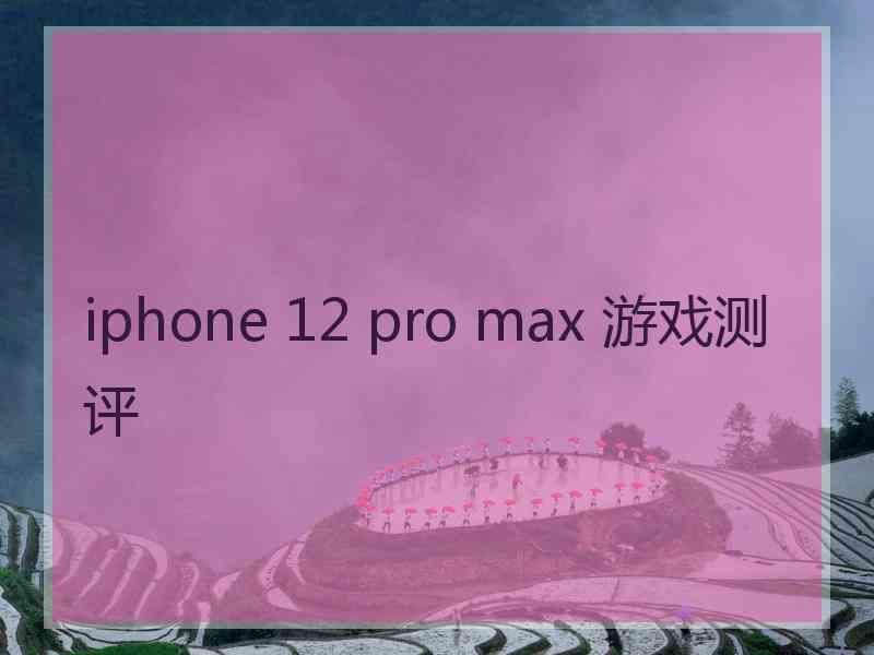 iphone 12 pro max 游戏测评